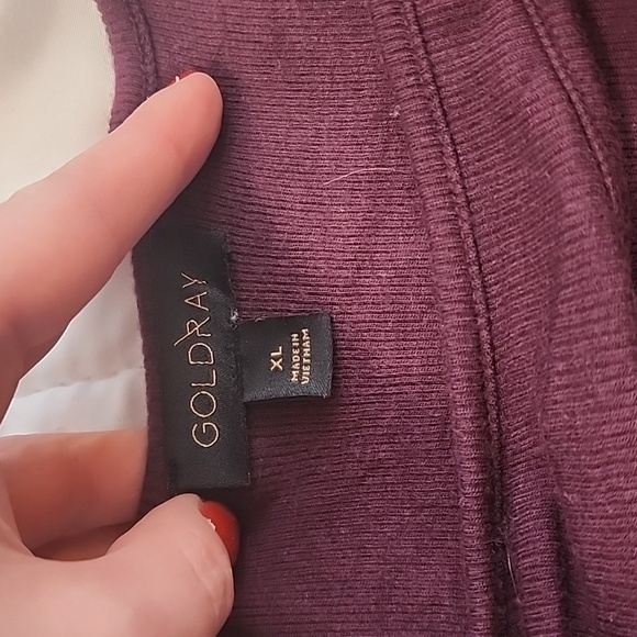 Goldray Cold Shoulder Top Maroon XL - Picture 3 of 3